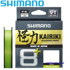 Шнур плетёный Shimano Kairiki 8+ Mantis Green диаметр 0,13мм размотка 150м зелёный